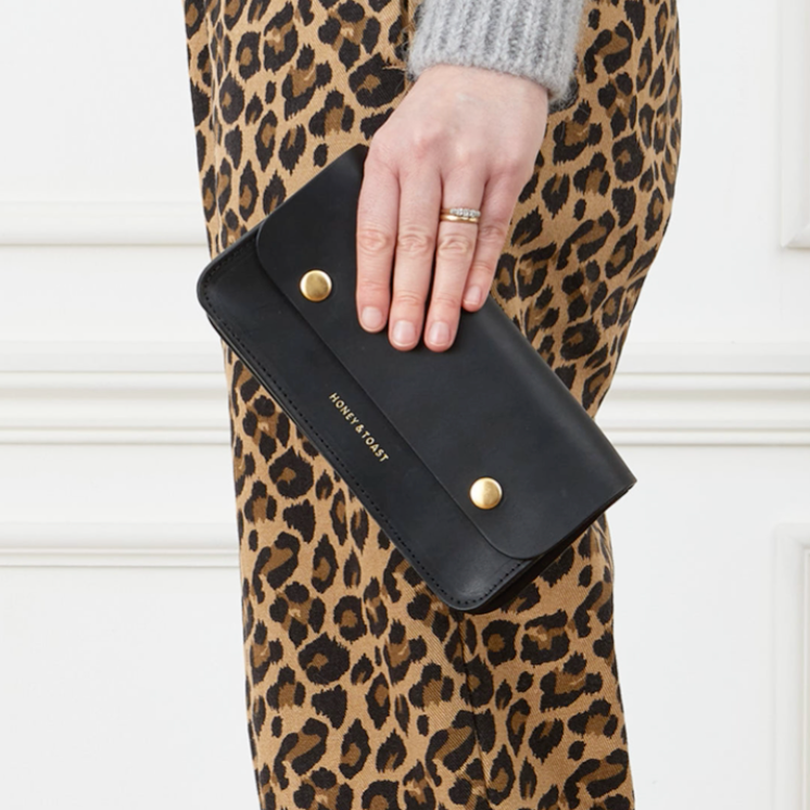 Honey and Toast leather purse Flora purse black