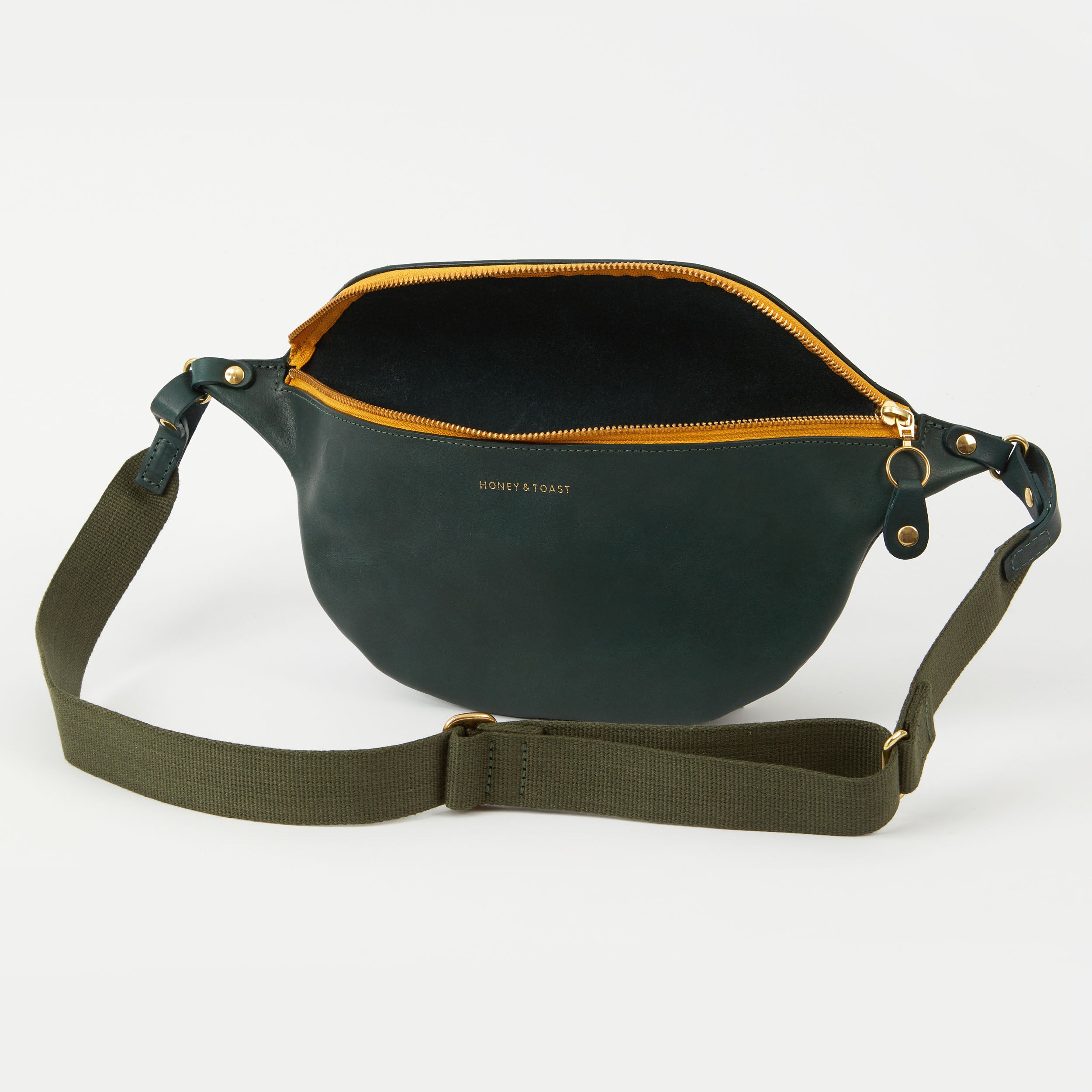 Honey and Toast women's leather handbag Frances sling bag pine