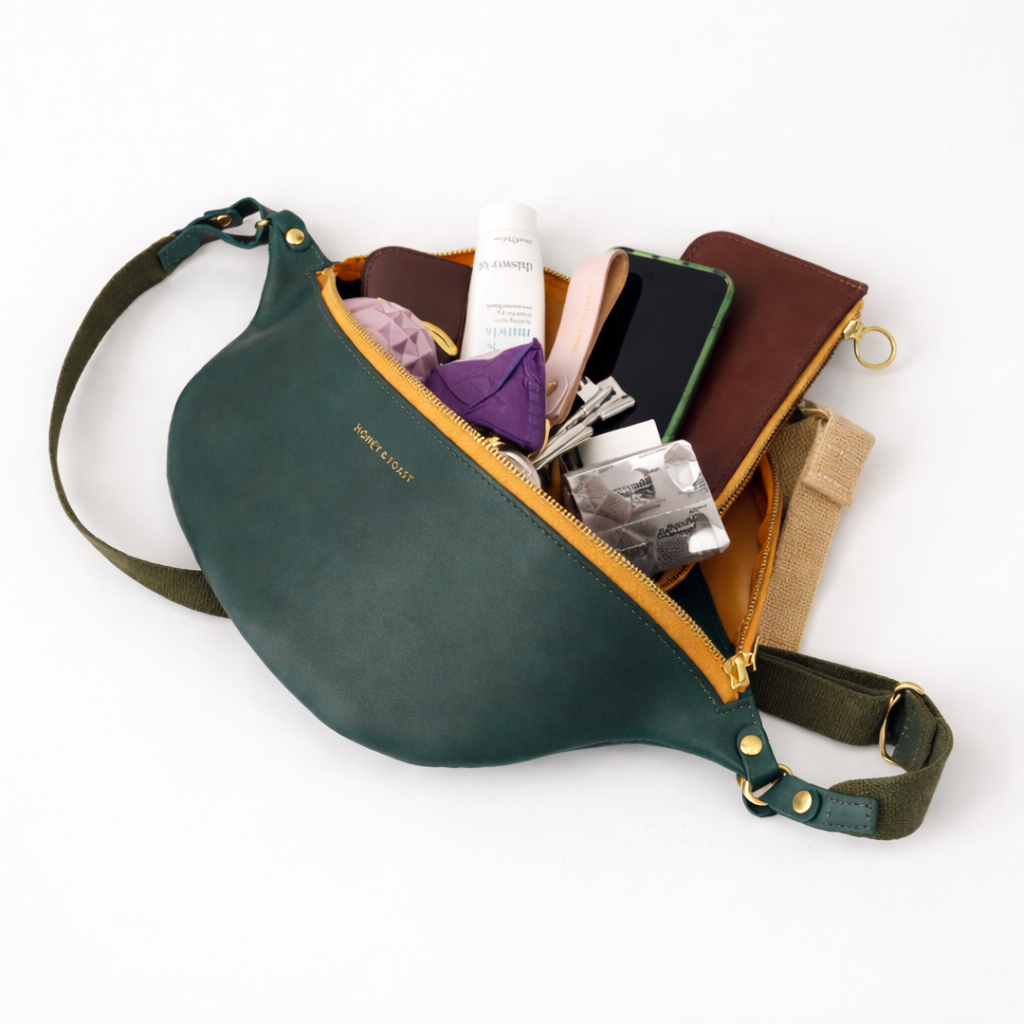 Honey and Toast women's leather handbag Frances sling bag pine HTLLG033GRN114757691