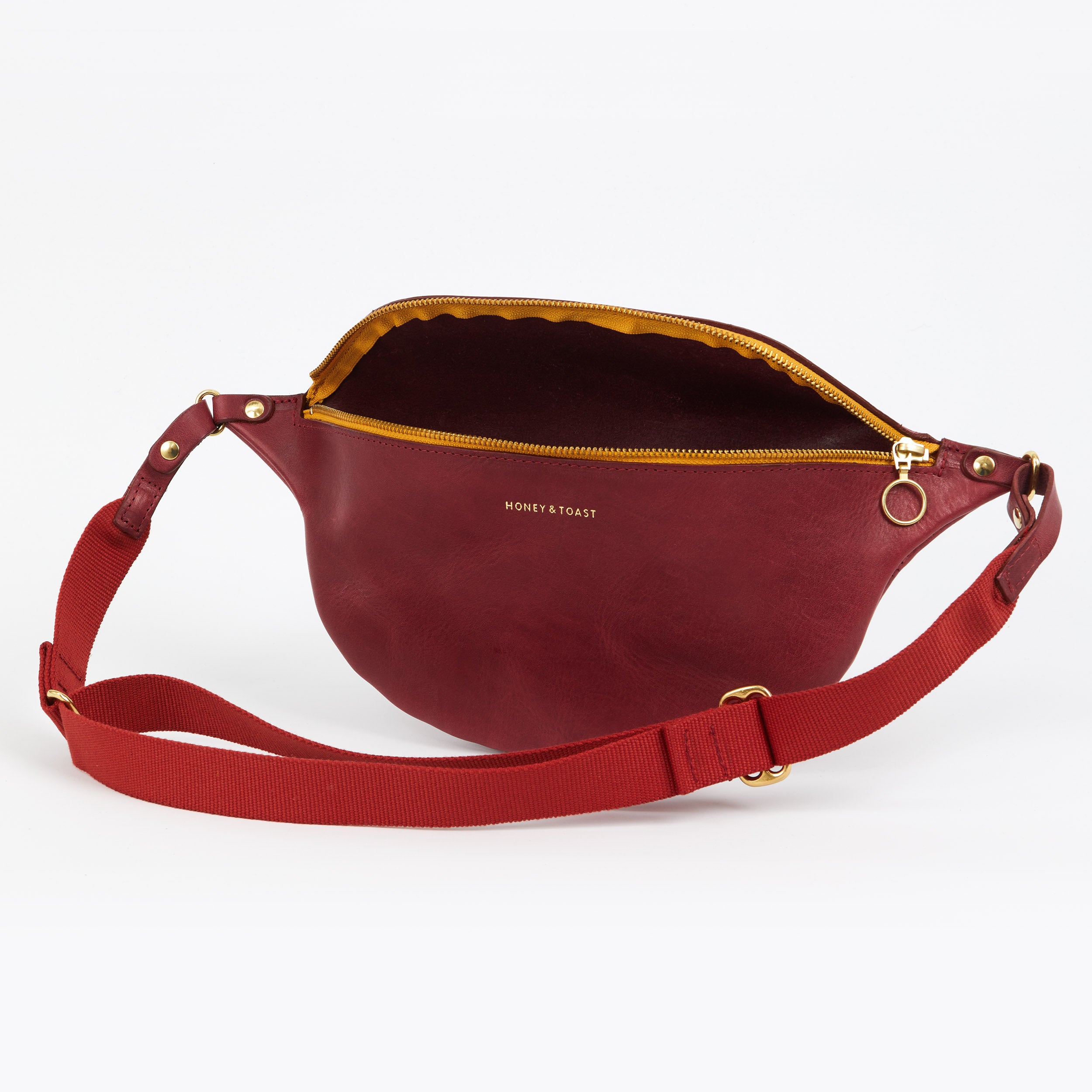 Honey and Toast women's leather handbag Frances sling bag raspberry pink