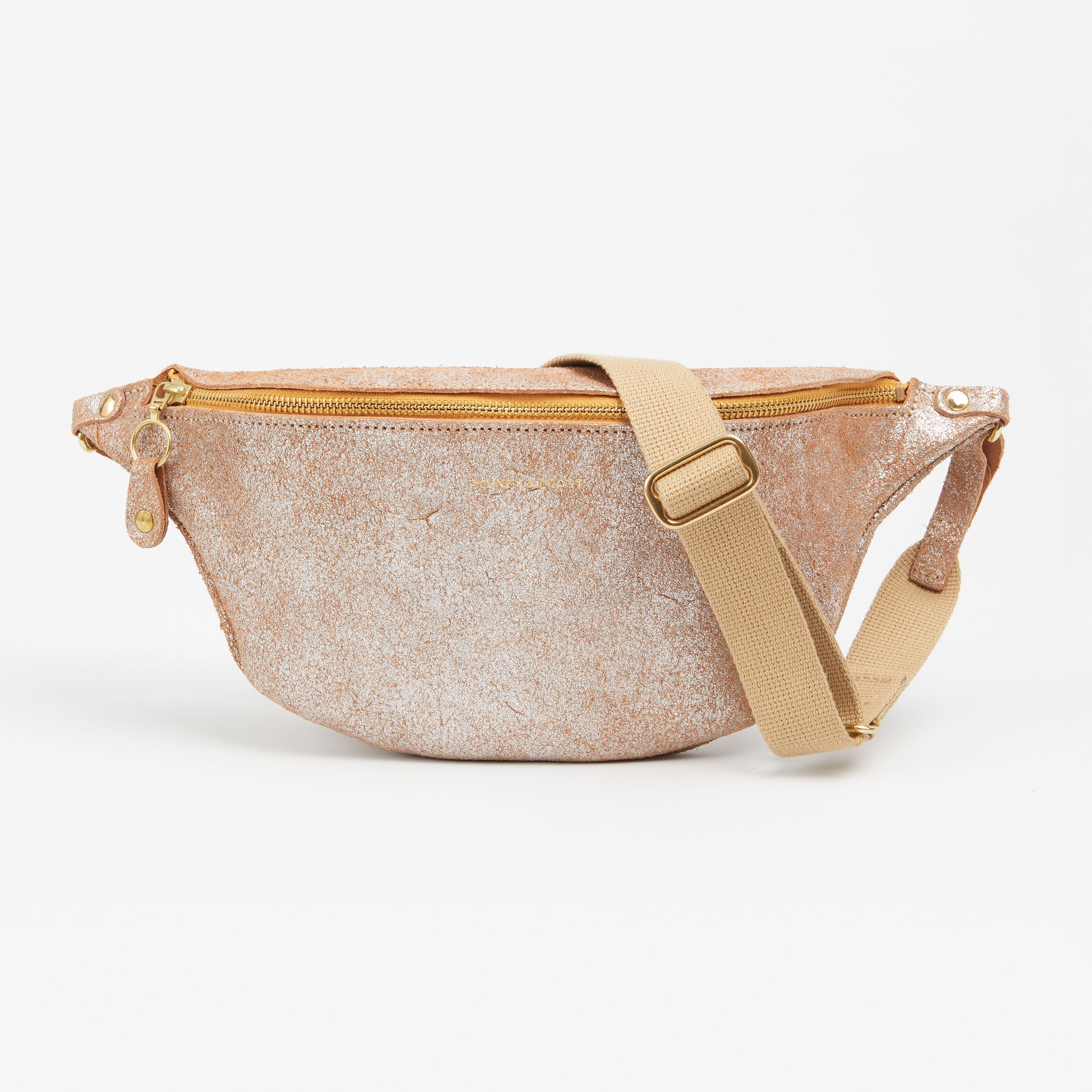 Honey and Toast women's leather handbag Frances sling bag warm silver