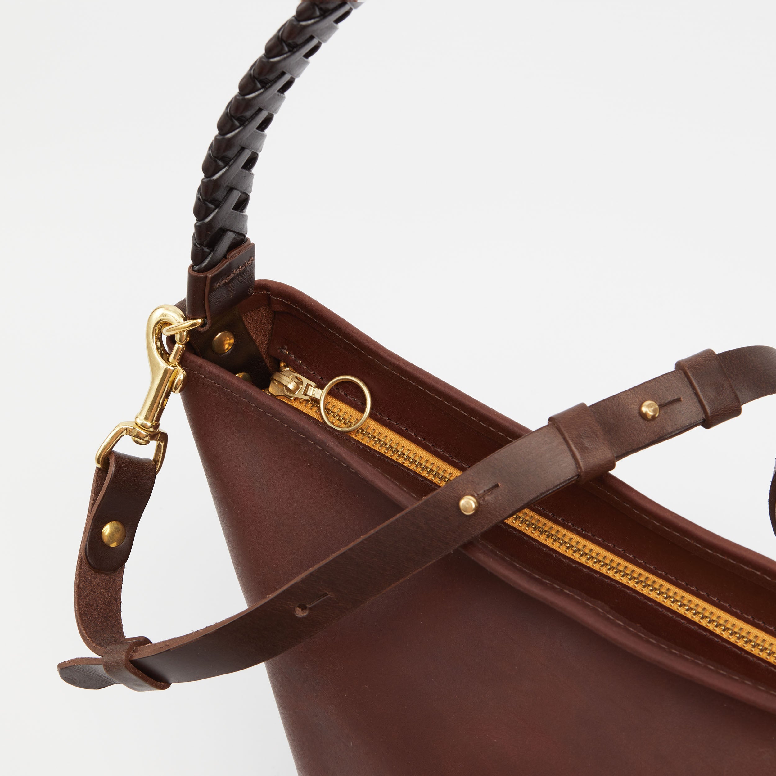 Honey and Toast women's leather handbag Libby hobo shoulder bag conker