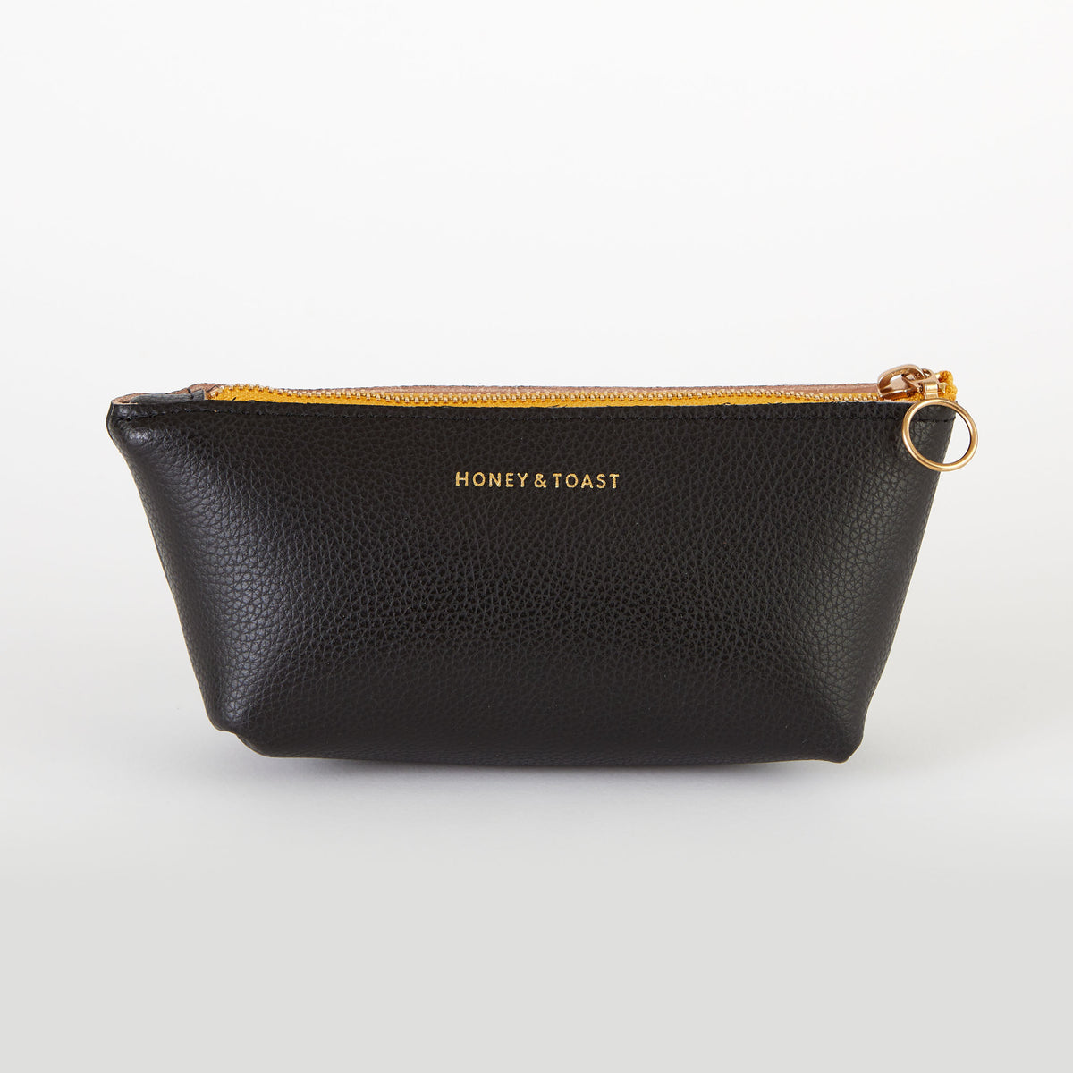 Honey and Toast women's leather purse Cora zipped case black and pink