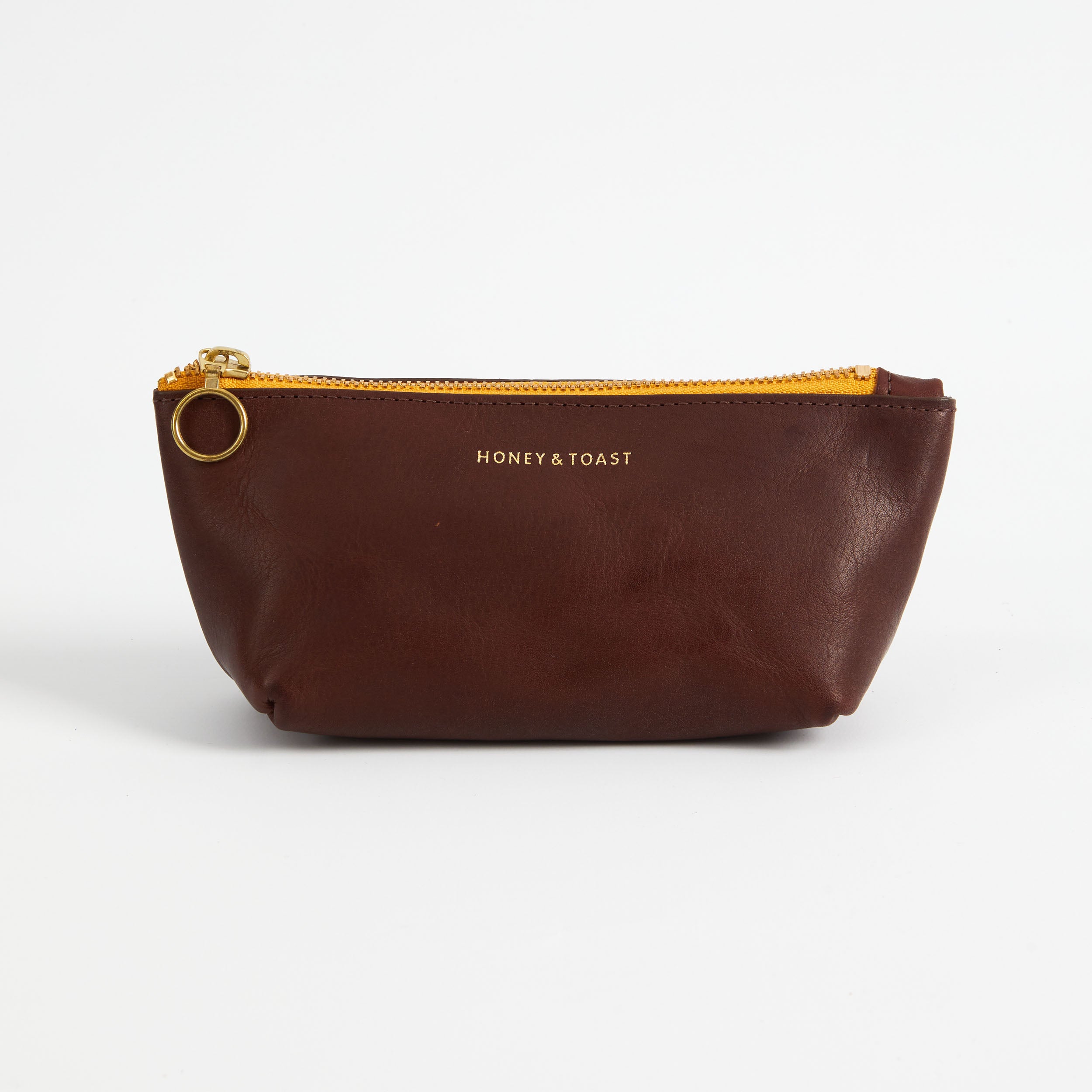 Honey and Toast women's leather purse Cora zipped case conker