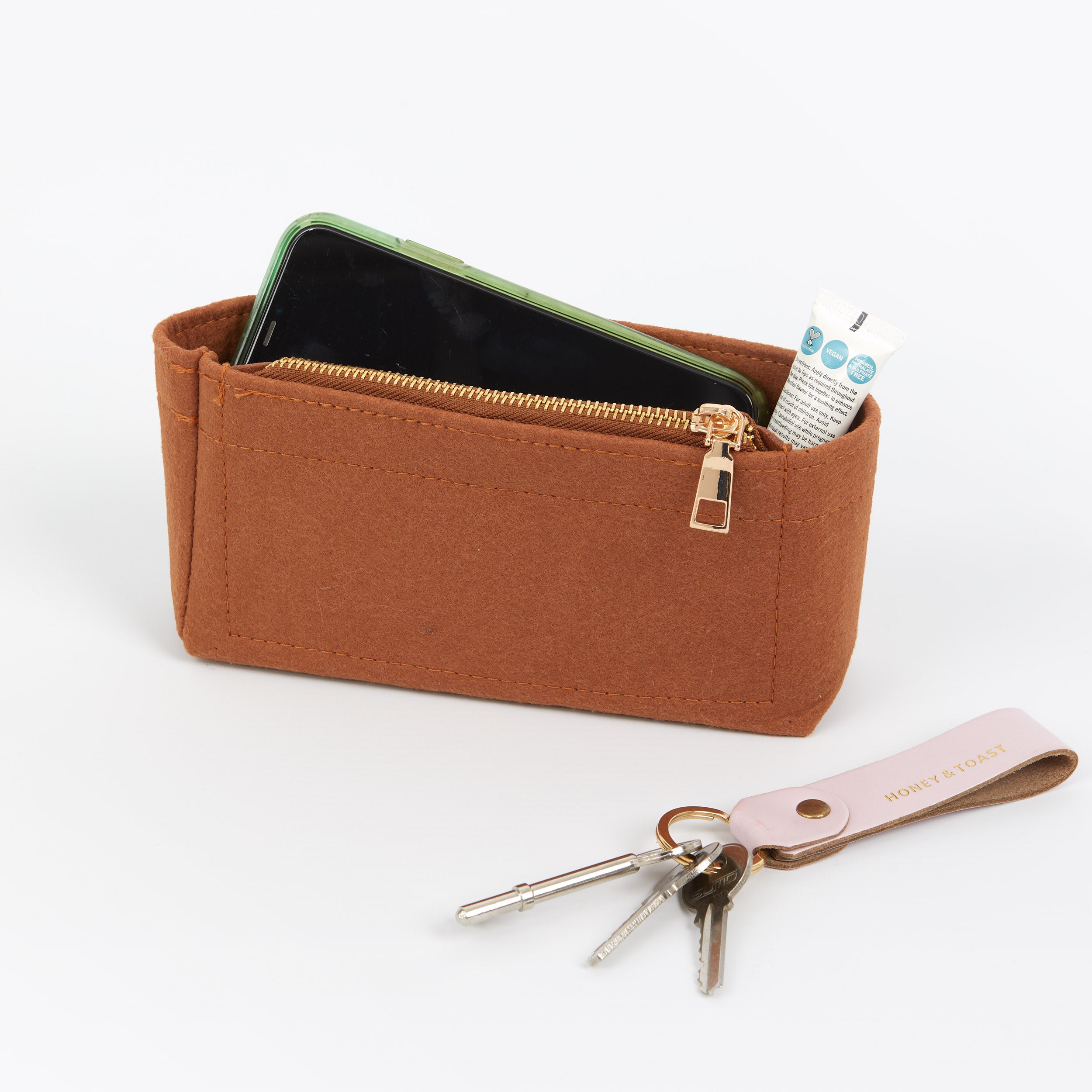 Honey & Toast Apparel & Accessories Insert organiser for Frances sling bag tan