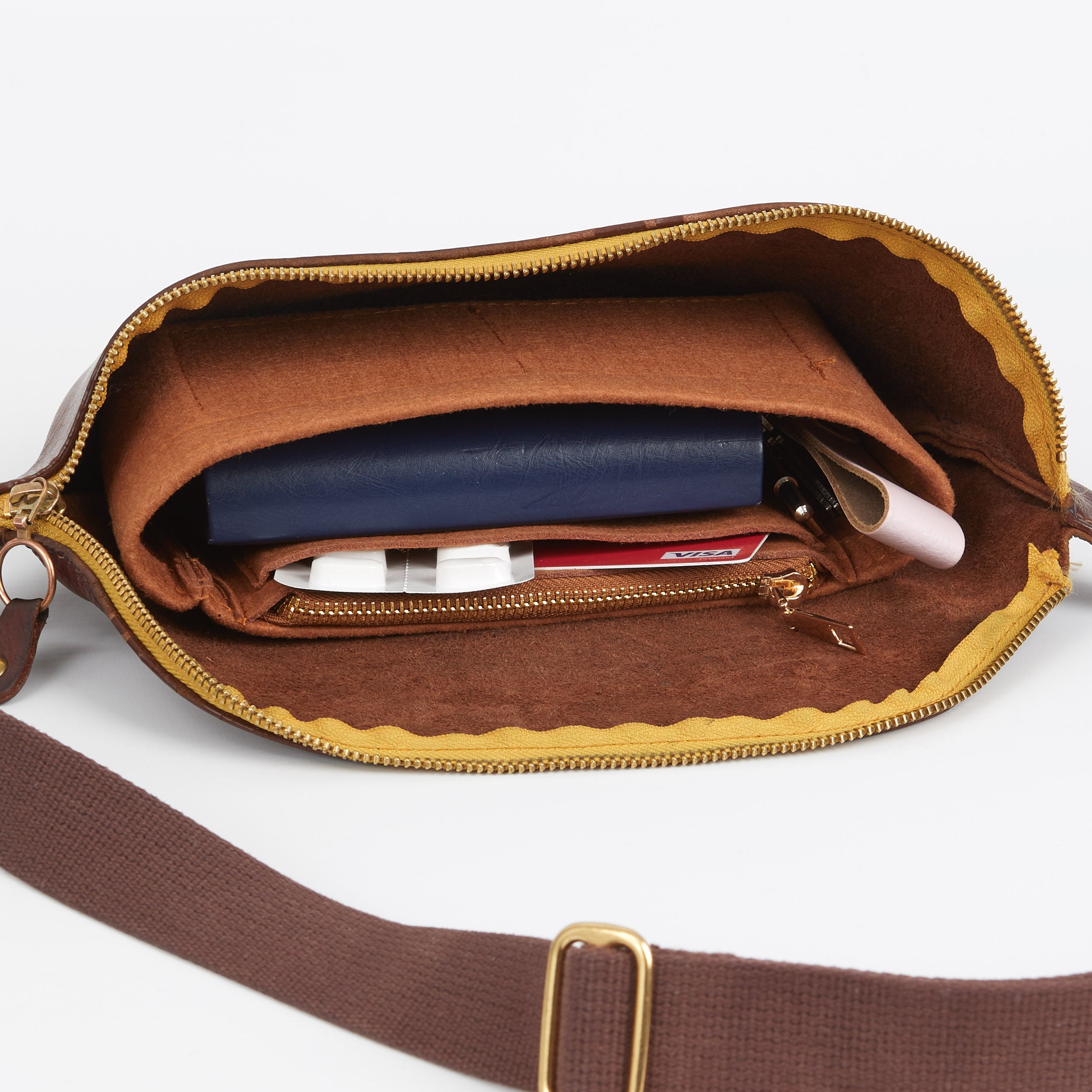 Honey & Toast Apparel & Accessories Insert organiser for Frances sling bag tan