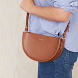 https://www.honeyandtoast.co.uk women's leather handbag Apple tan leather half moon bag tan