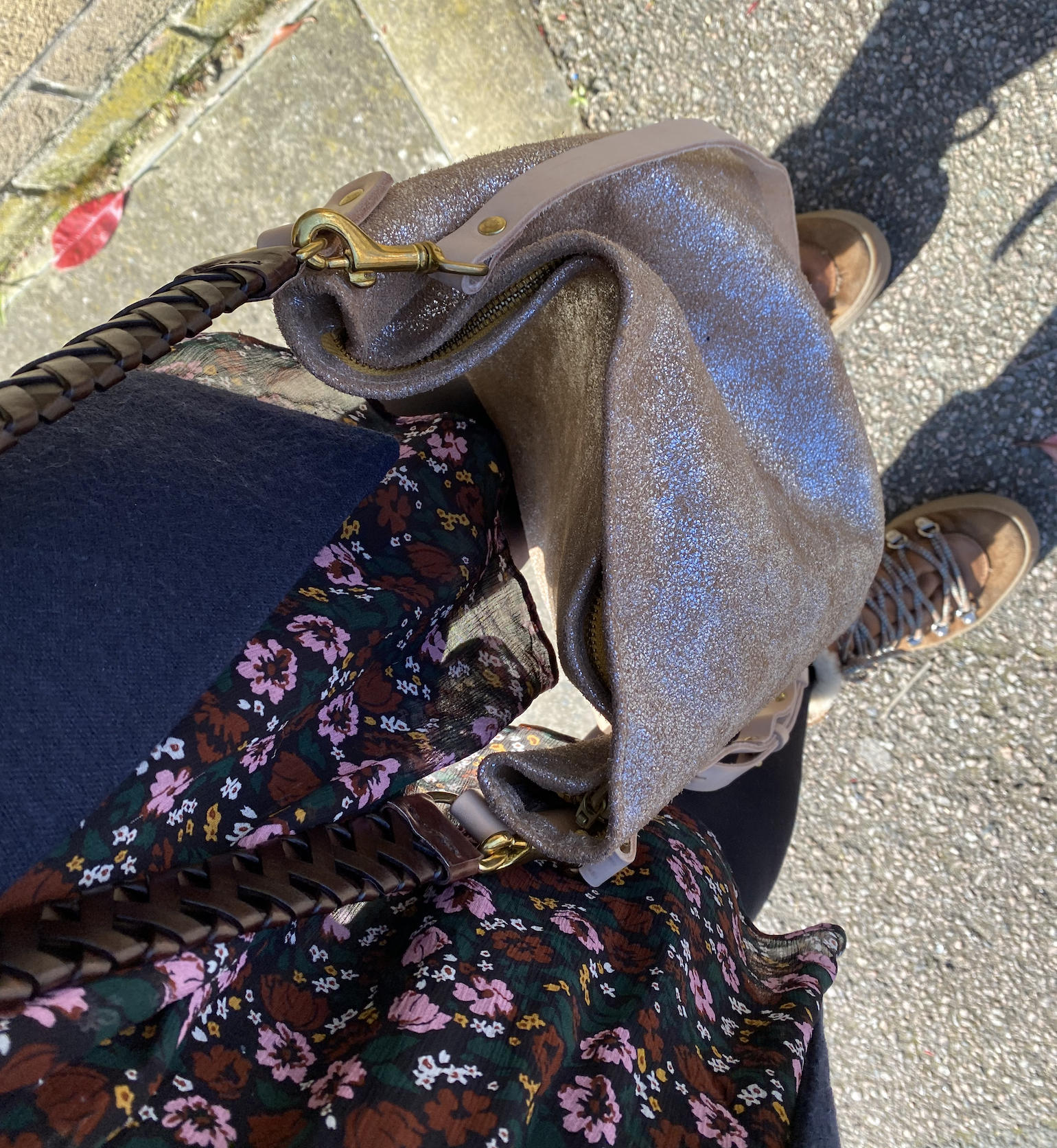 Honey & Toast Libby hobo shoulder bag silver