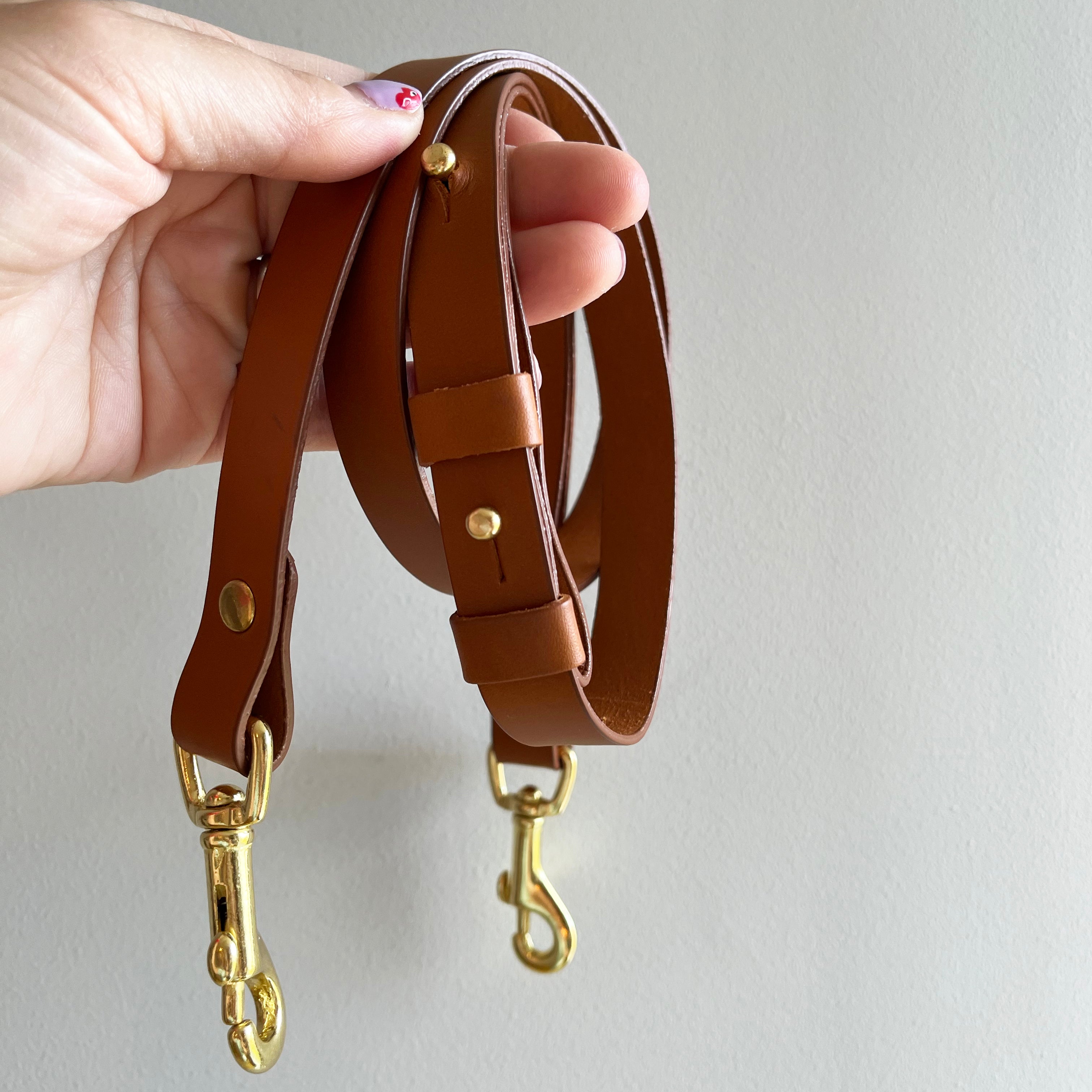 Honey and Toast Leather handle for handbag Detachable tan leather handle strap