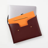 Honey and Toast Leather lap top case A4 Jester organiser damson