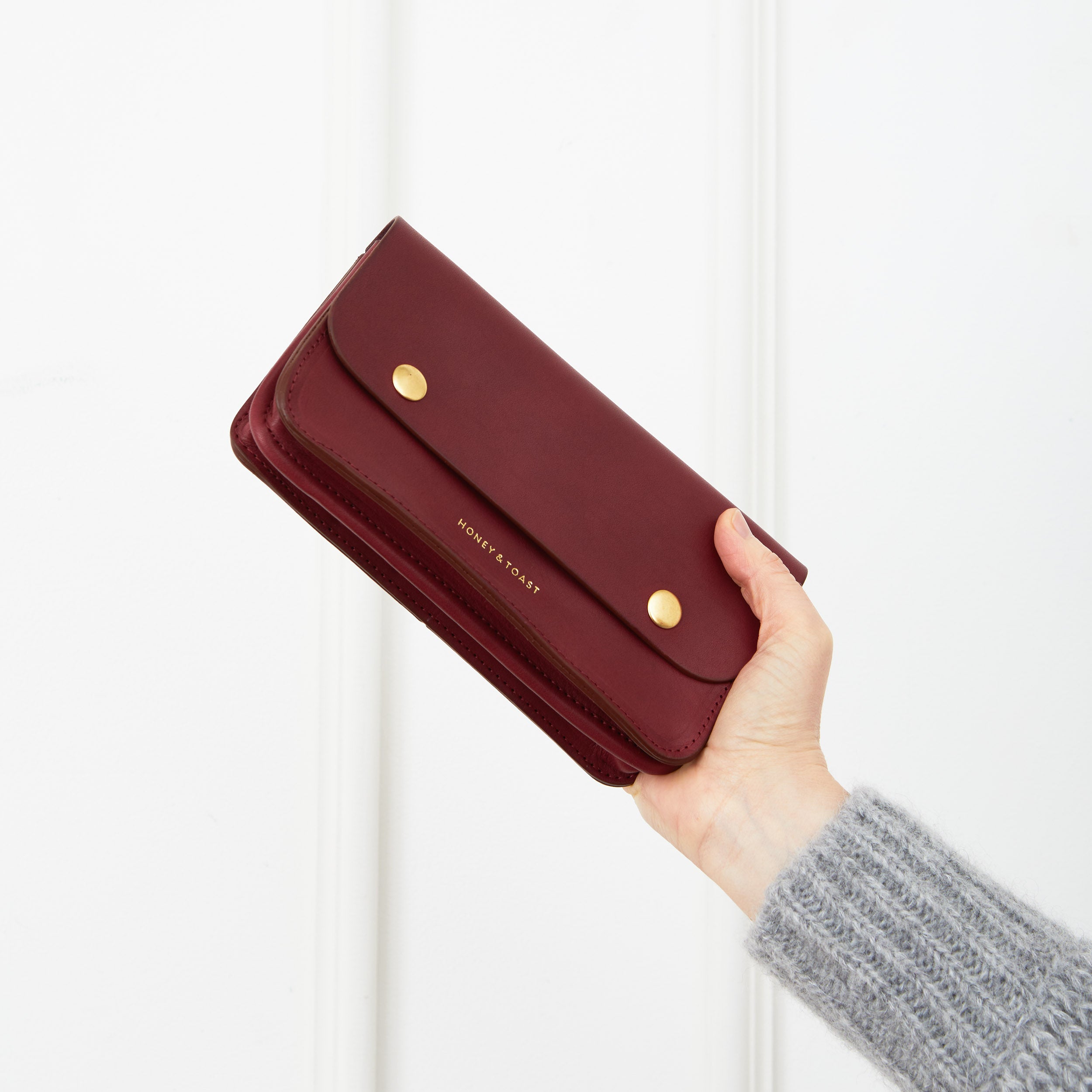 Honey and Toast leather purse Flora purse raspberry pink