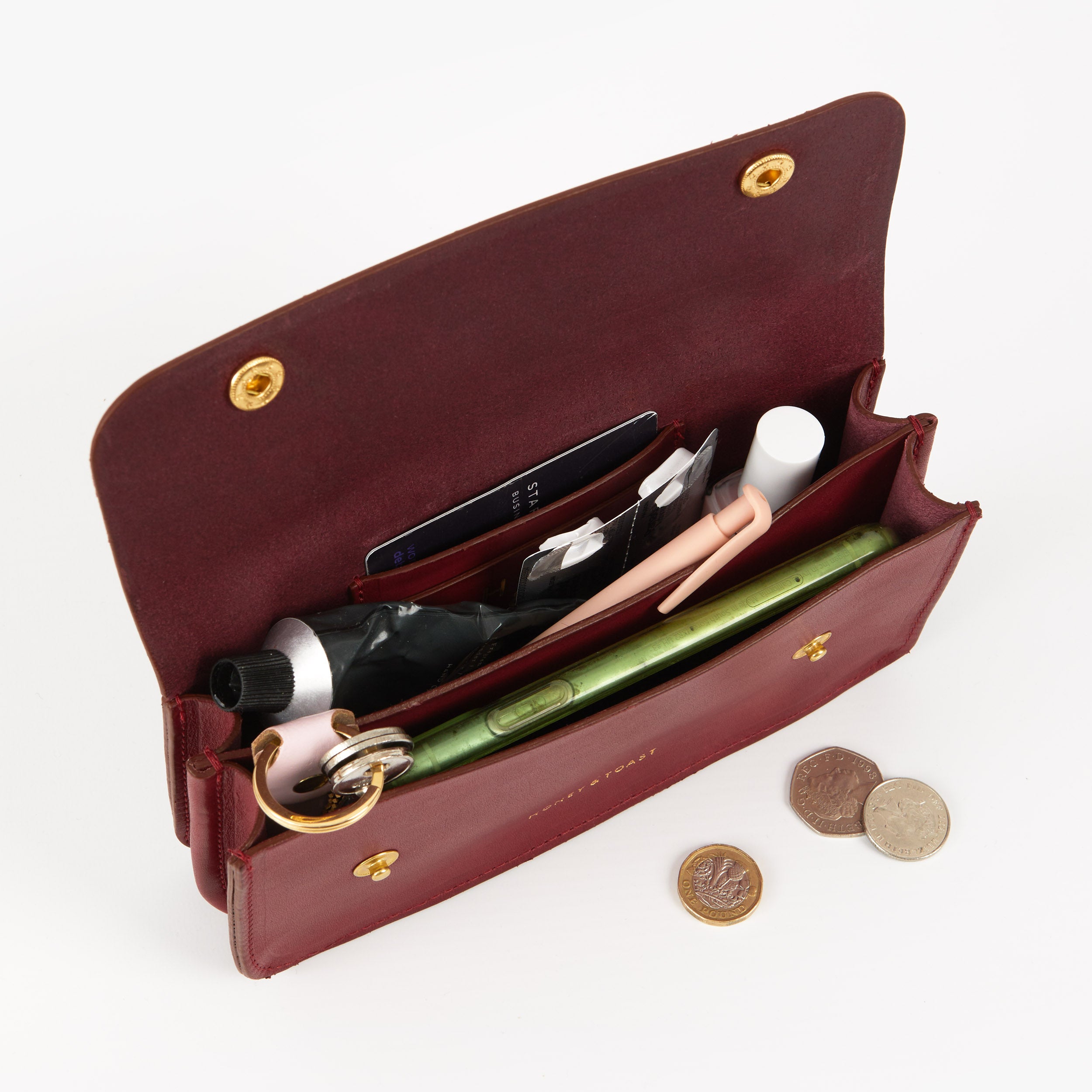Honey and Toast leather purse Flora purse raspberry pink