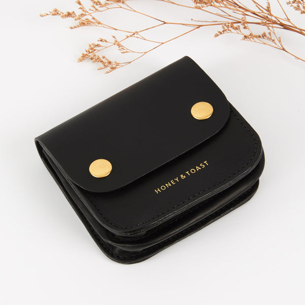 Honey and Toast leather purse Mini Flora purse black