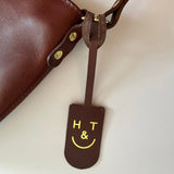 Honey and Toast Leather tag Leather H&T tag conker