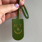 Honey and Toast Leather tag Leather H&T tag fern