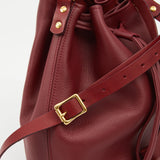 Honey and Toast women's leather handbag Anna bucket bag damson