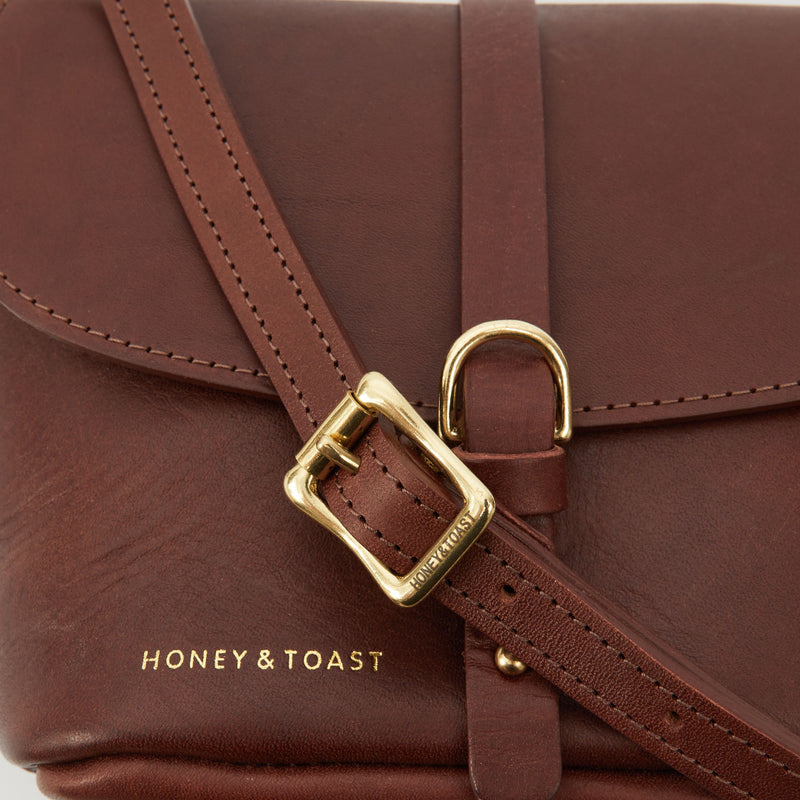 Honey and Toast women's leather handbag Audrey bag conker