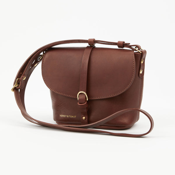 Honey and Toast women's leather handbag Audrey bag conker