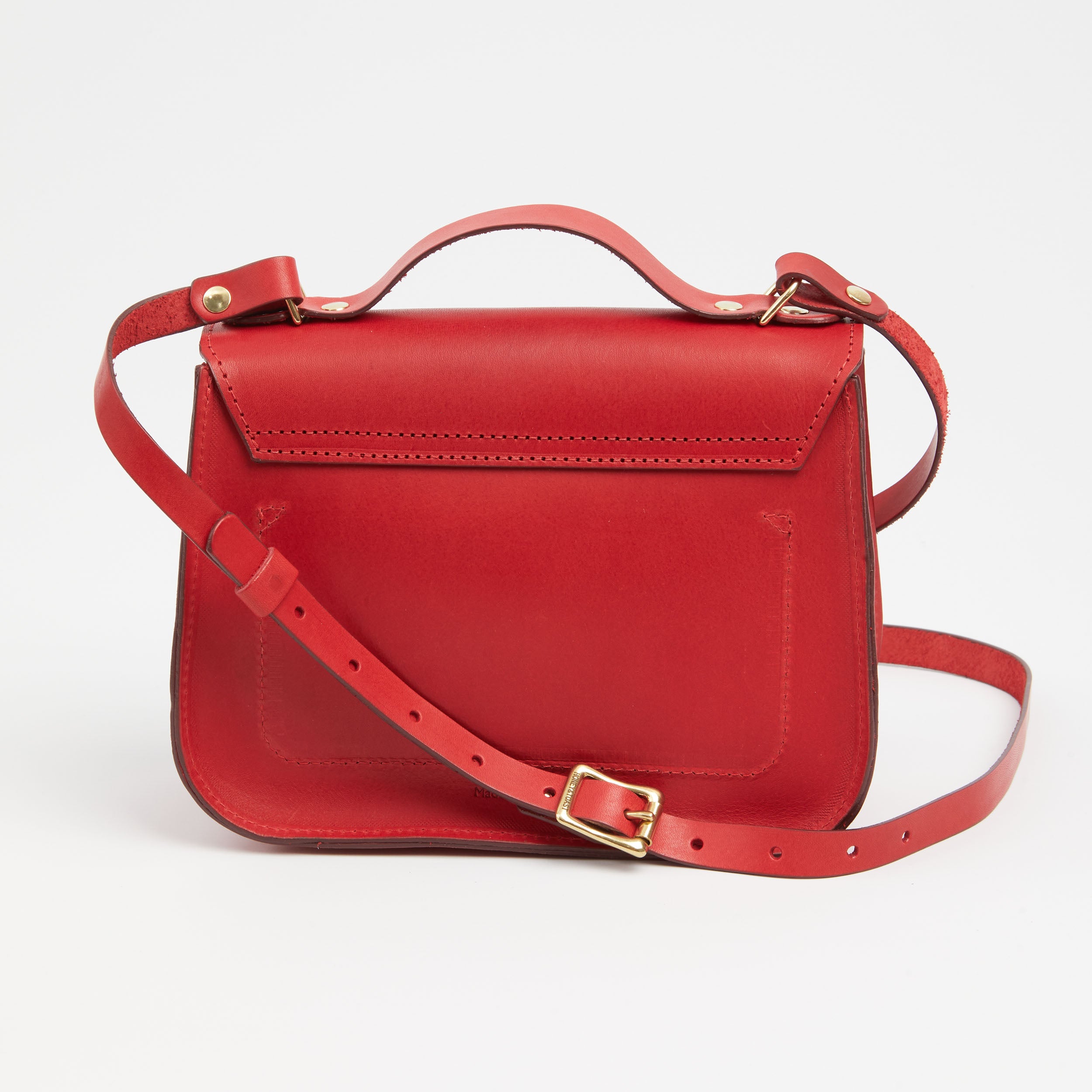 Honey and Toast women's leather handbag Ava satchel red including personalisation