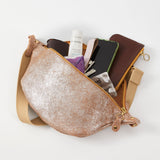 Honey and Toast women's leather handbag Frances sling bag warm silver