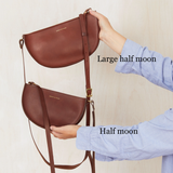 Honey and Toast women's leather handbag Half moon bag conker