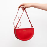 Honey and Toast women's leather handbag Half moon bag red