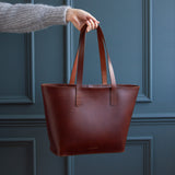 Honey and Toast women's leather handbag Russet tote bag conker