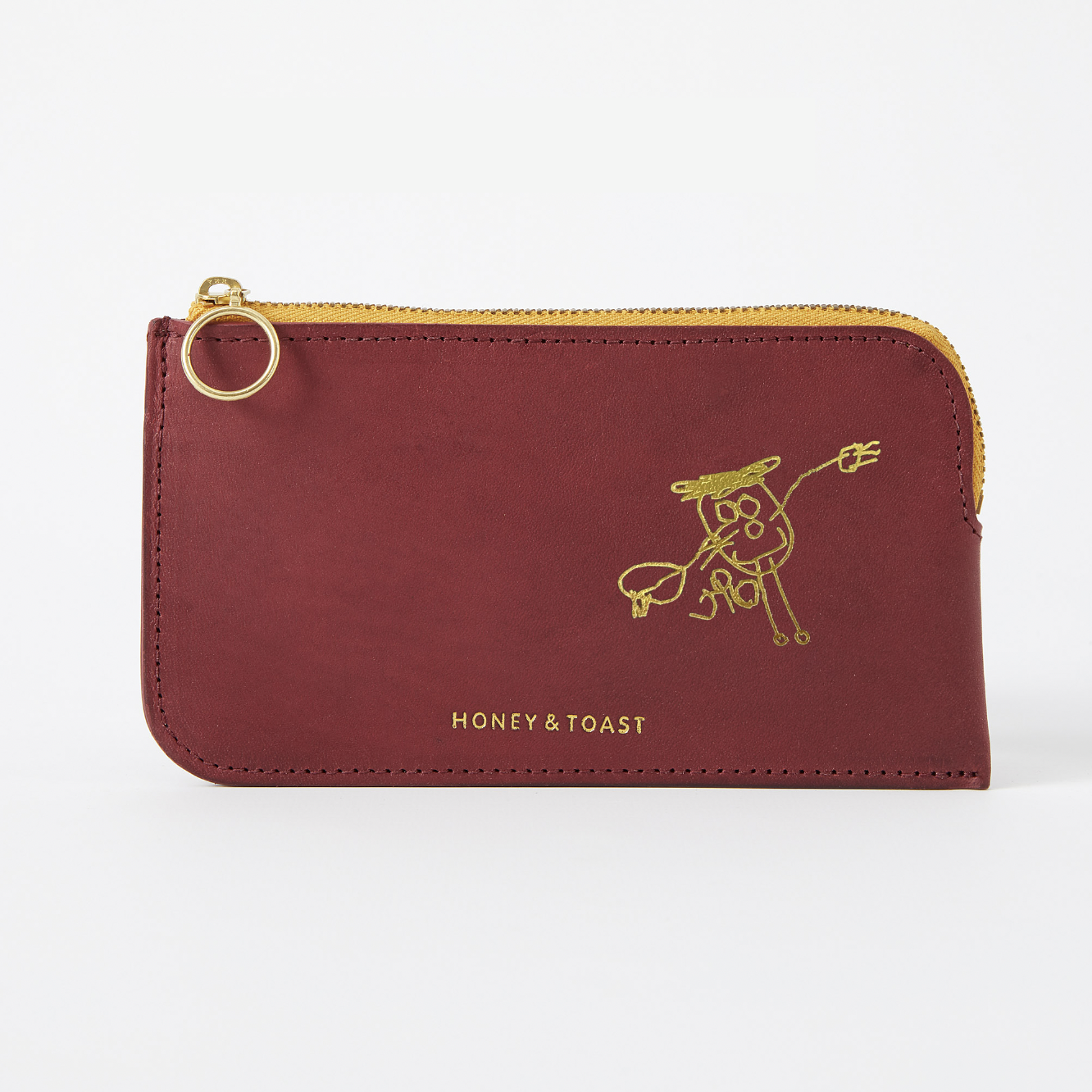 Honey and Toast women's leather purse Bella zip around purse raspberry pink with personalisation
