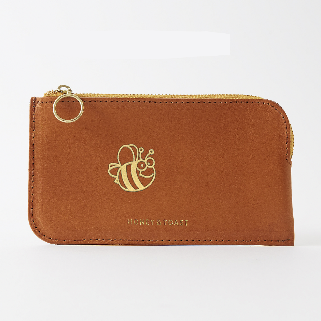 Honey and Toast women's leather purse Bella zip around purse tan with personalisation