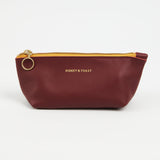 Honey and Toast women's leather purse Cora zipped case damson