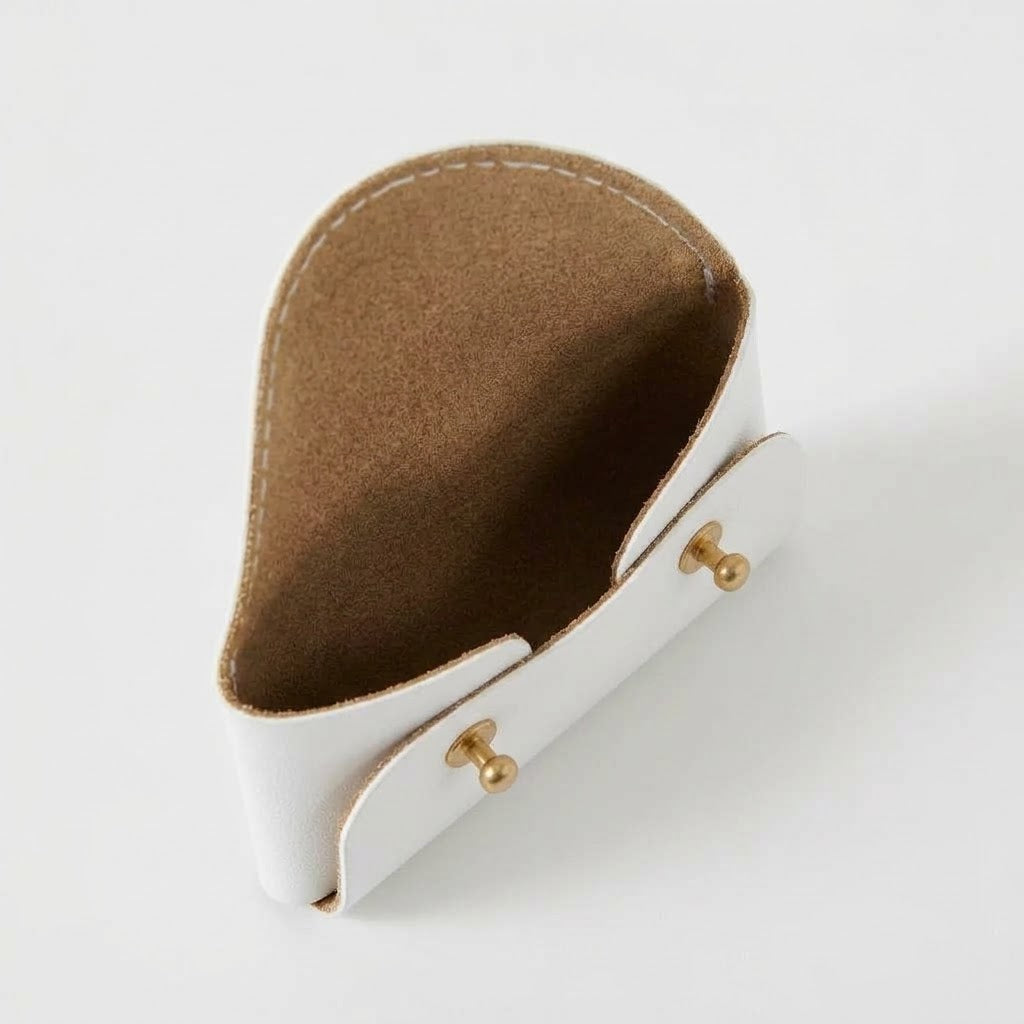 Honey and Toast women's leather purse Jester card holder chalk white