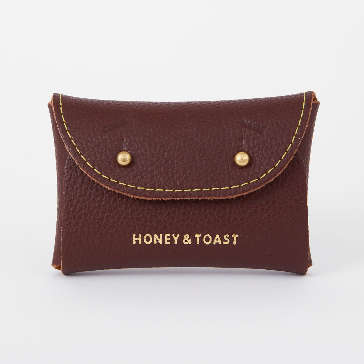 Honey and Toast women's leather purse Jester card holder conker and yellow