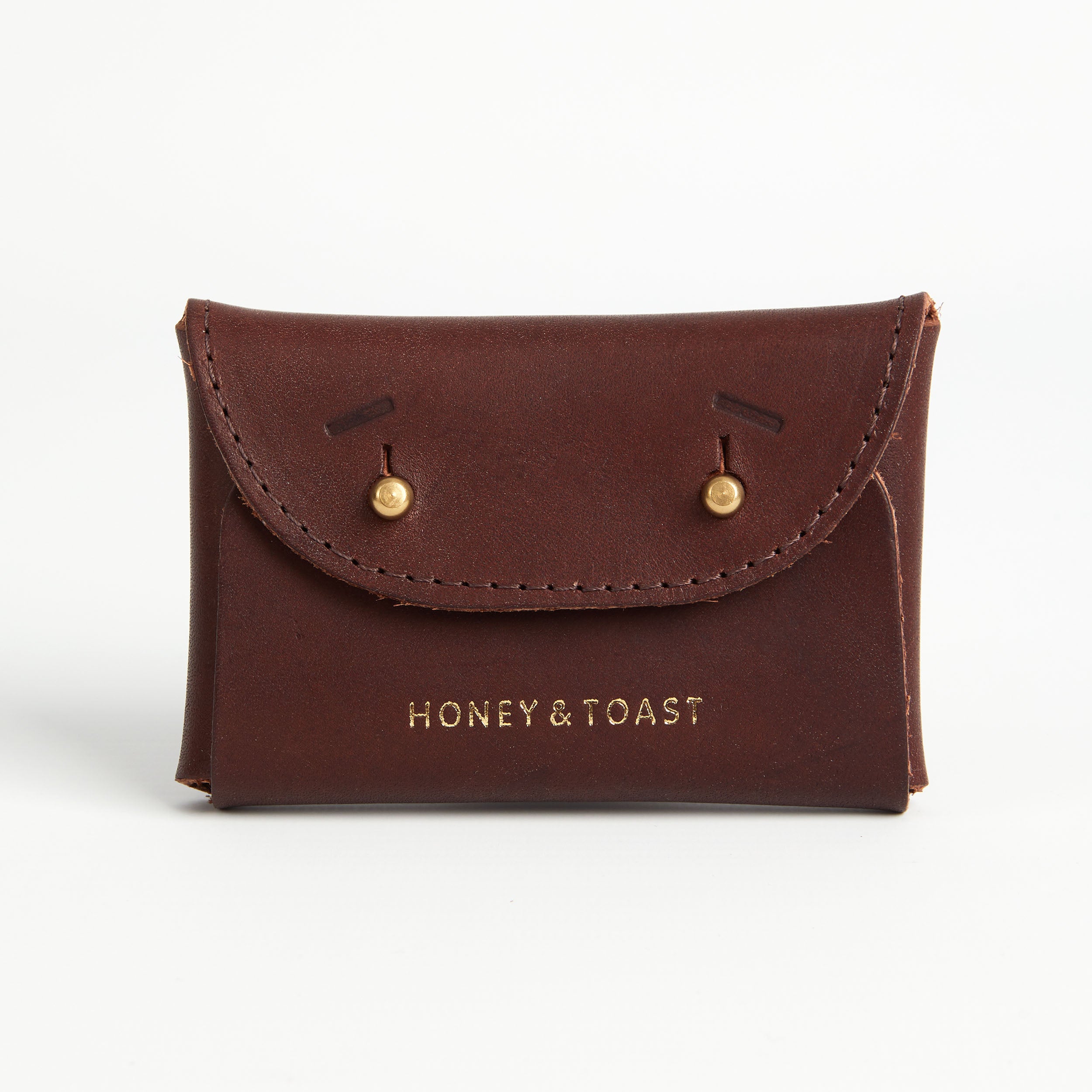 Honey and Toast women's leather purse Jester card holder conker