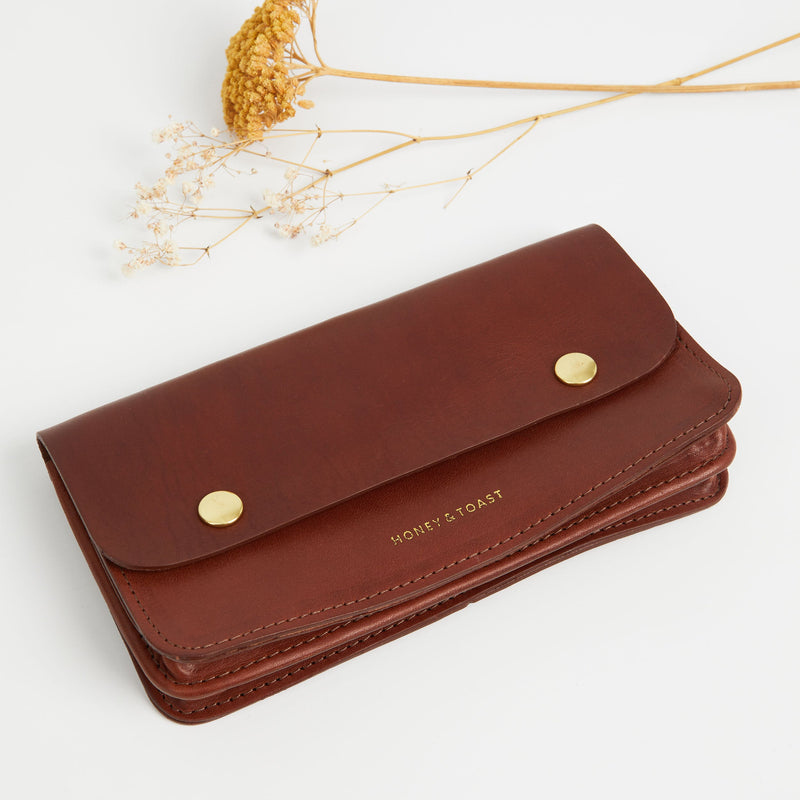 Honey and Toast conker colour leather purse