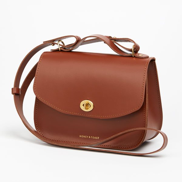https://www.honeyandtoast.co.uk women's leather handbag Ava satchel tan SAMPLE SALE