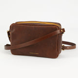 https://www.honeyandtoast.co.uk women's leather handbag Katie zip camera bag conker VEG NEW