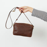 https://www.honeyandtoast.co.uk women's leather handbag Katie zip camera bag conker VEG NEW