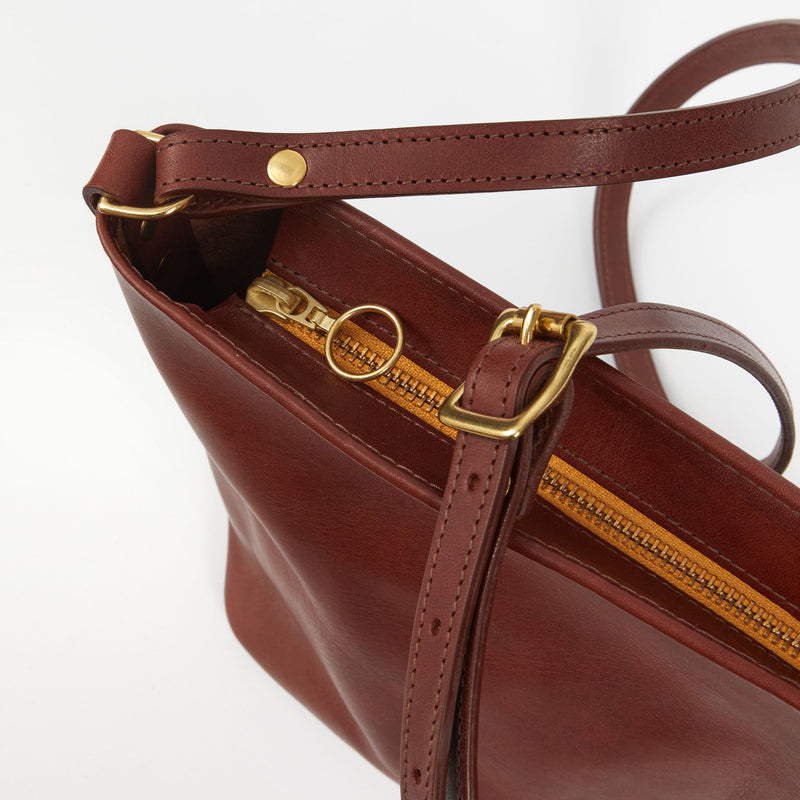 https://www.honeyandtoast.co.uk women's leather handbag Mini Libby conker SAMPLE SALE