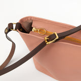 https://www.honeyandtoast.co.uk women's leather handbag Mini Libby nude & conker