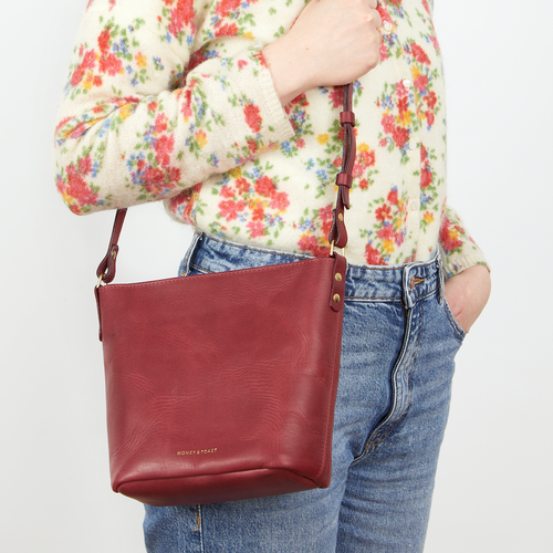 https://www.honeyandtoast.co.uk women's leather handbag Mini Libby raspberry pink