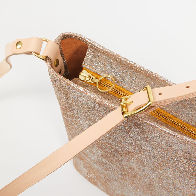 https://www.honeyandtoast.co.uk women's leather handbag Mini Libby warm silver