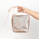 https://www.honeyandtoast.co.uk women's leather handbag Mini Libby warm silver