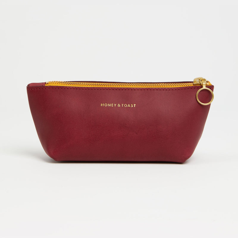 https://www.honeyandtoast.co.uk women's leather purse Cora zipped case raspberry pink
