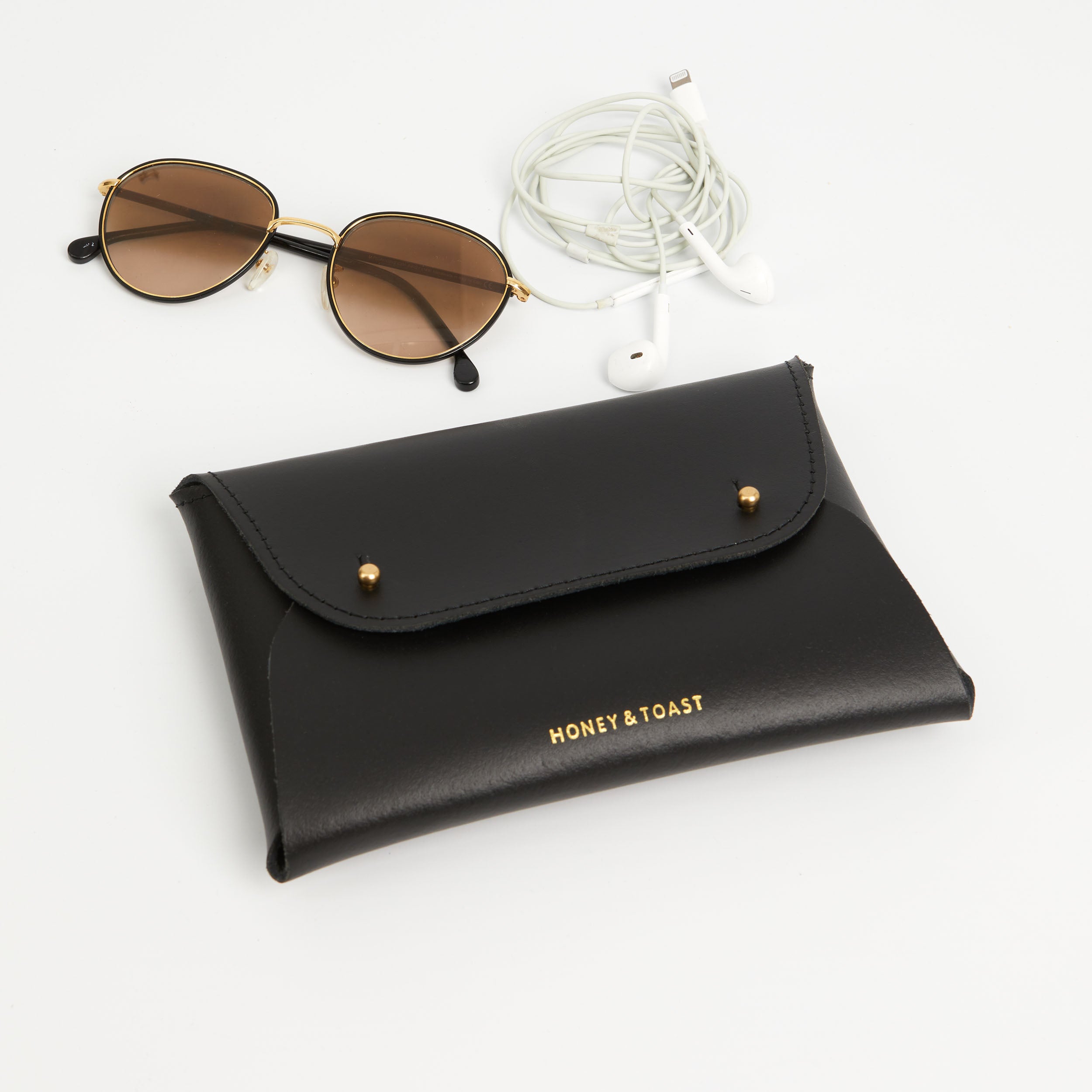 https://www.honeyandtoast.co.uk women's leather purse Large Jester organiser black