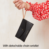 https://www.honeyandtoast.co.uk women's leather purse with chain handle Liberty purse black