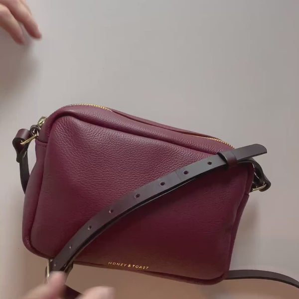Katie zip camera bag damson COMING SOON!