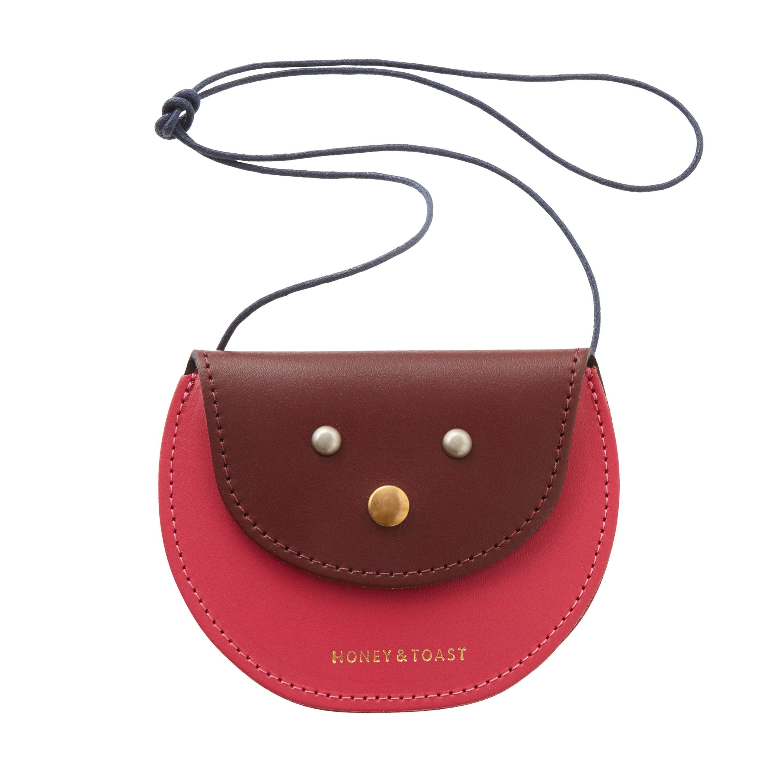 Pippin coin purse dark red & bright pink – Honey & Toast