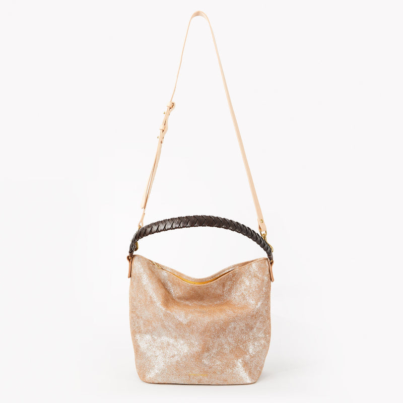 Honey & Toast women's leather handbag Libby hobo shoulder bag silver SAMPLE SALE