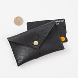 https://www.honeyandtoast.co.uk Envelope purse black grainy leather