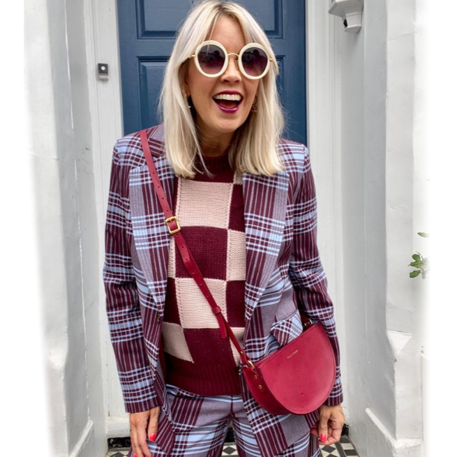 https://www.honeyandtoast.co.uk Half moon bag raspberry pink